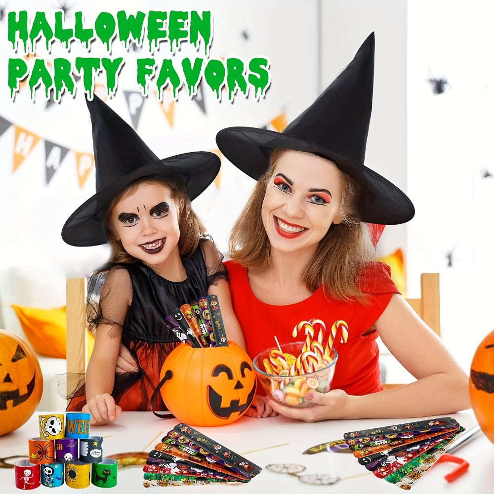 Halloween Slap Bracelets Bulk for Kids, 54/100PCS Halloween Party Favors for Boys & Girls, Spooky Bag Stuffers — image 9