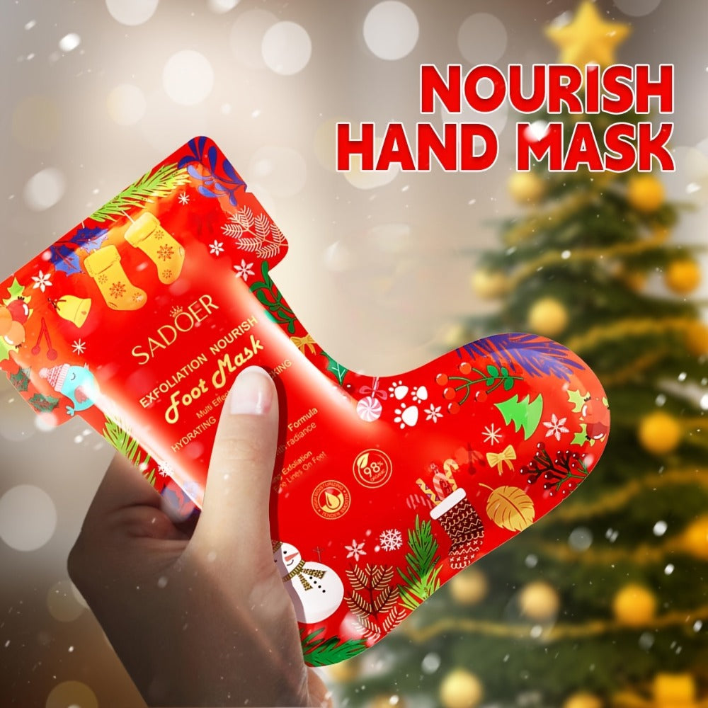 Collagen Hand & Foot Mask Set 12PCS – Deep Moisturizing Niacinamide Glycerin Hydrating Spa Treatment for Dry Cracked Hands & 