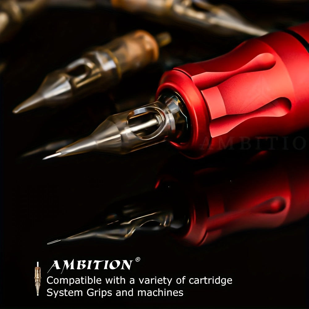 Ambition Tattoo Cartridge Needles 20pcs Professional RL RS RM Sizes with Safety Membrane for Temporary Body Art, Festivals an