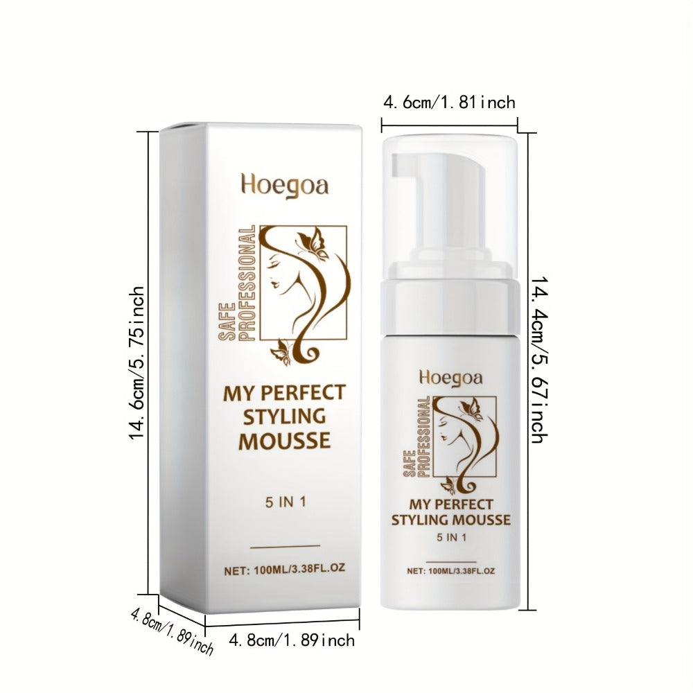 Hair Styling Mousse with Mint Extract & Hyaluronic Acid – Long-Lasting Flexible Hold, Moisturizing Mild Formula, Frizz Contro