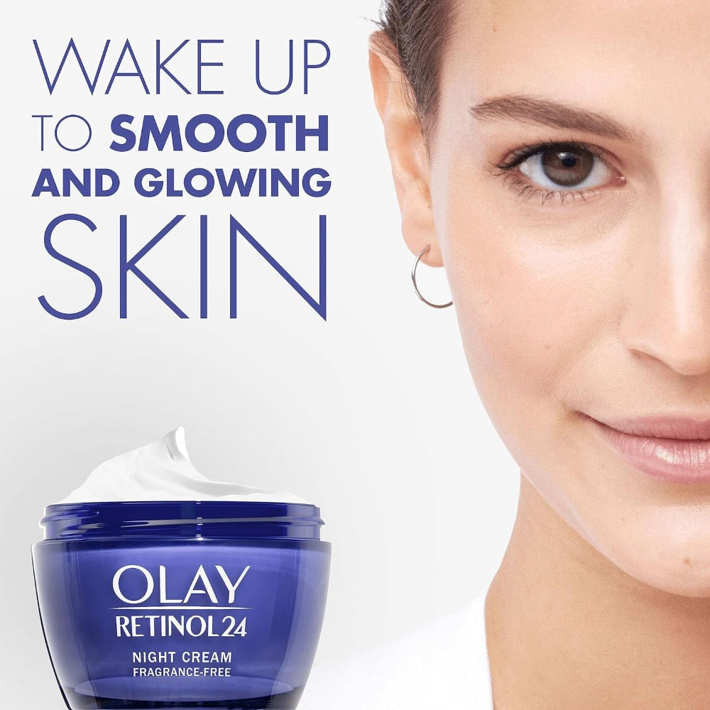 Fragrance Free Retinol Night Cream Anti-Aging 24H Hydrating Skin Renewal Firming Wrinkle Repair Face Moisturizer 1.7oz — imag