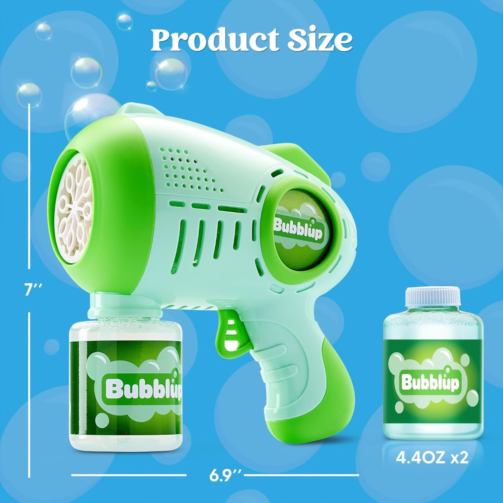 LED Light Up Bubble Gun 2 Pack with 4 Bottles Solution, 10-Hole Bubble Shooter 10000+ Bubbles Per Minute for Kids Adults — im
