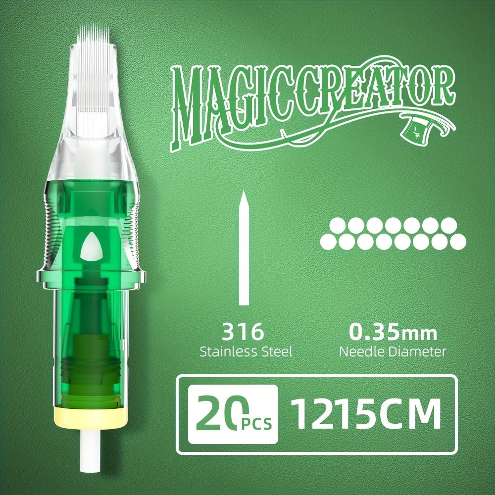 Tattoo Cartridge Needles with MAGICCREATOR Label, 20-Piece Box with 25 RL RS CM M1 Options — image 35
