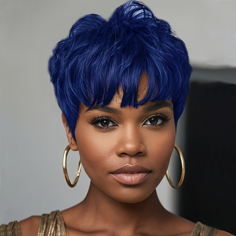 Synthetic Wig 4-Inch Wavy Bob with Bangs in Six Coded Natural and Fashion Colors for Costume Styling — image 5