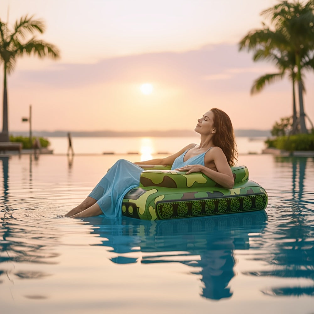 Giant Tugboat Pool Float 60 Inch XL Ride-On Inflatable Raft with Built-In Water Sprayer & 16-Inch Beach Ball — image 7