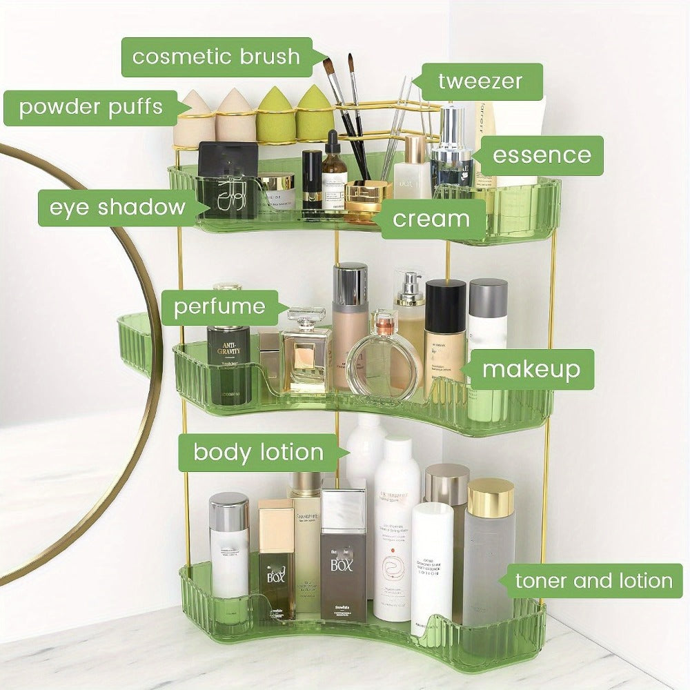 Bathroom Countertop Organizer with 2- or 3-Tier Trays and Brush Rings — image 8