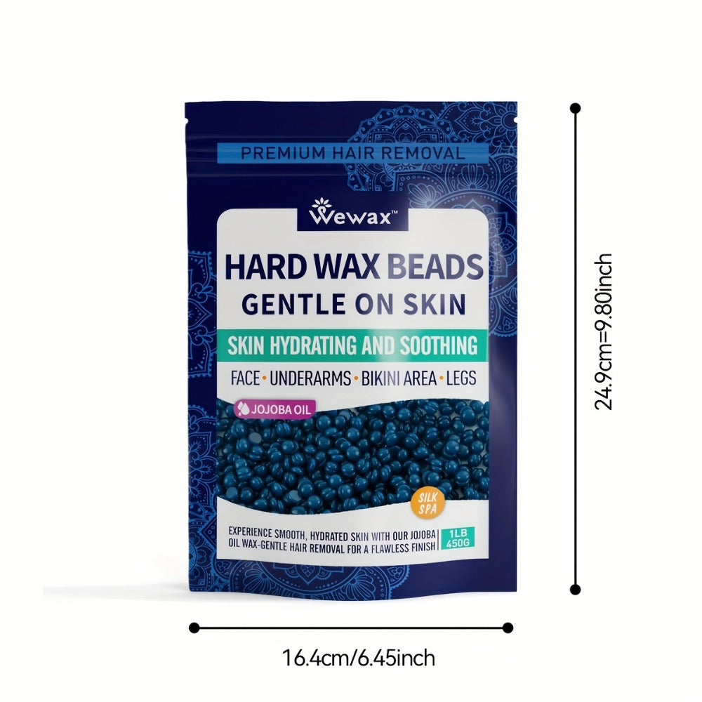Hard Wax Beads 450g Brazilian Strong Adhesion No-Strip – Precision At-Home Waxing for Bikini Legs Underarms Arms Body Face — 