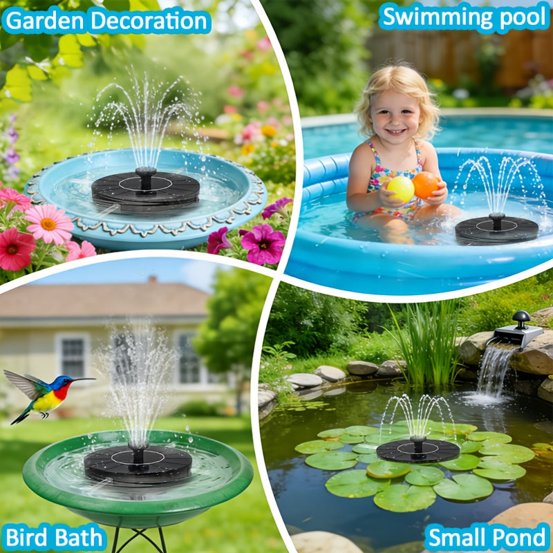 1.4W Solar Fountain Pump Kit with 16 cm Disc, Seven Spray Modes, Float Ring and Four Stabilizing Rods — image 5