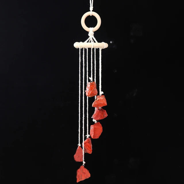 Natural crystal raw stone wind chime paper box set handmade DIY weaving home decoration car interior pendant - V.I.P Digital Presence