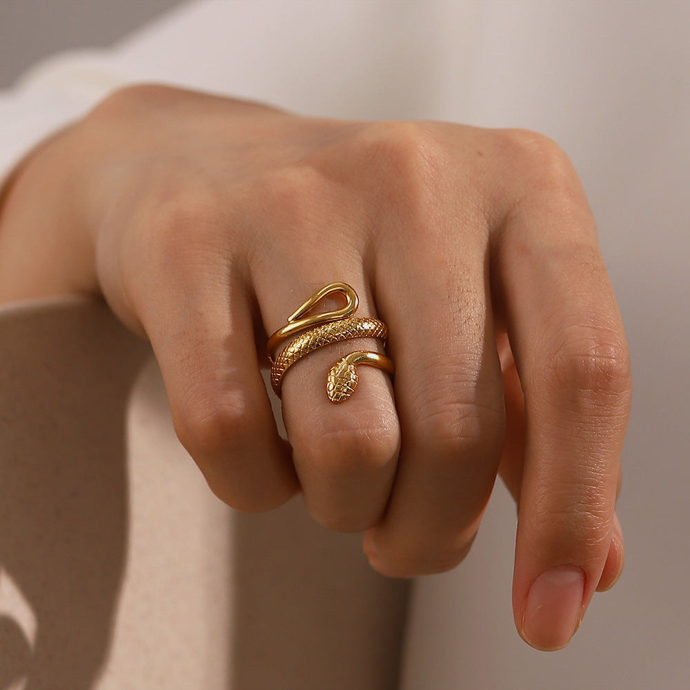 Retro style ring snake shaped ring women's ring fashionable temperament bracelet