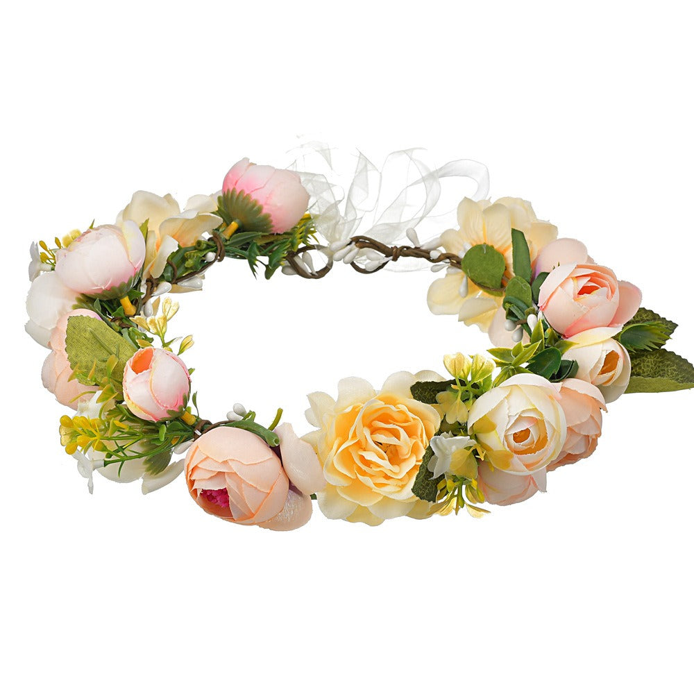 Bohemian floral hairband bride photo shoot bride hair accessories - V.I.P Digital Presence