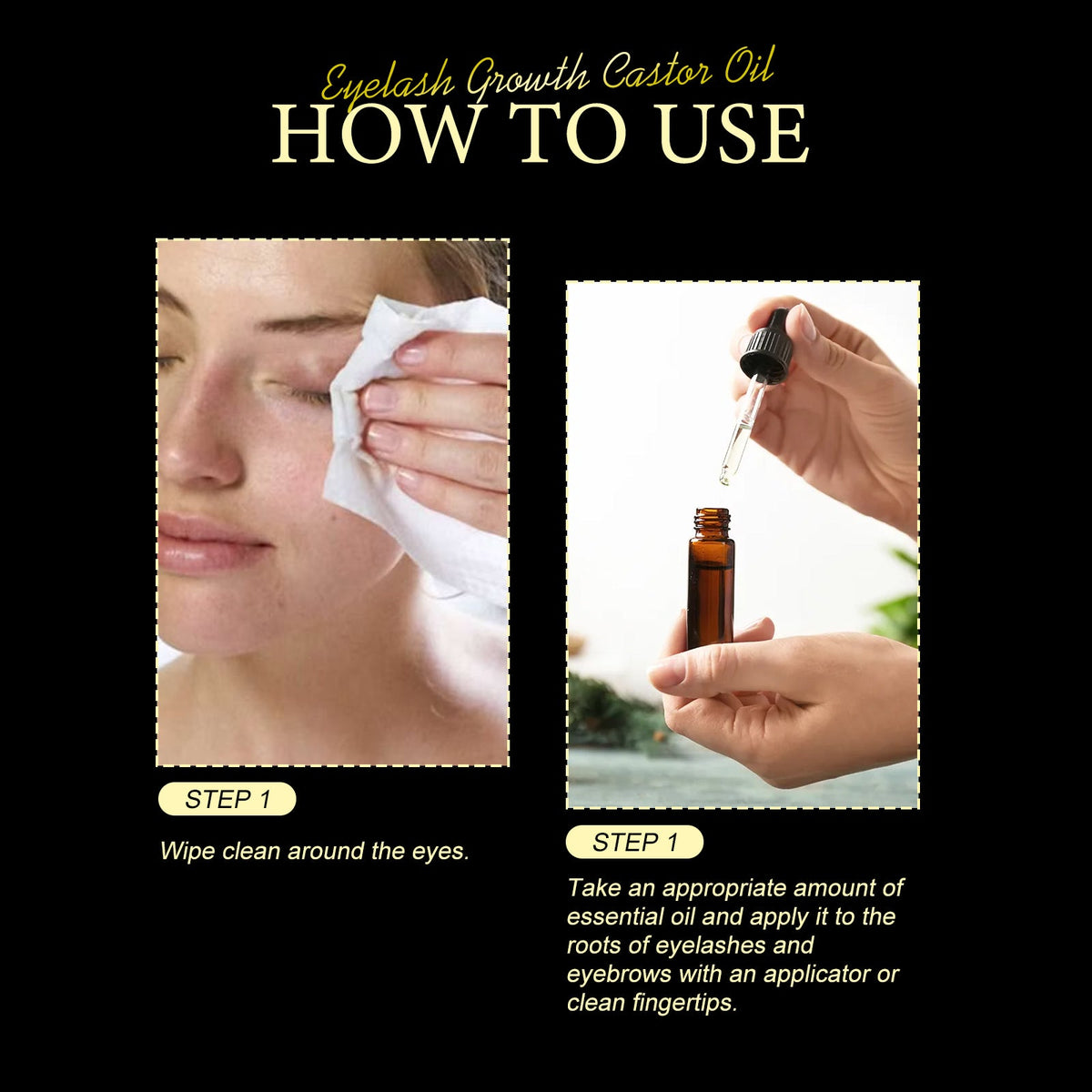 Castor Oil Mascara, Thickening & Moisturizing Natural Long Jet Black Curling Mild Mascara
