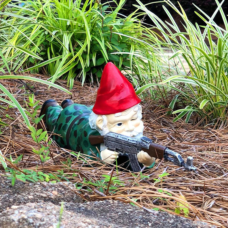 Funny Army Gnome Garden Statue, Resin Desk Ornament, Outdoor Garden Dwarf Decor (3pcs, 2025 New)