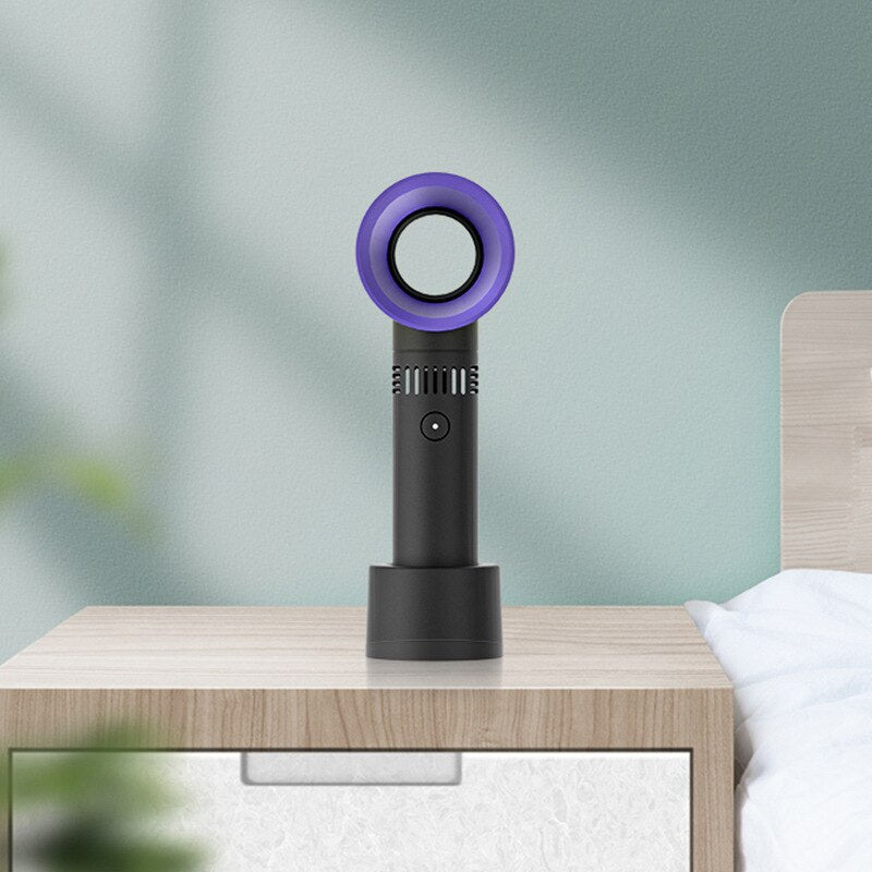 Mini Portable Fan USB Rech Mini Portable Fan USB Rechargeable Night Light Cooling Handheld Fan Three Speed