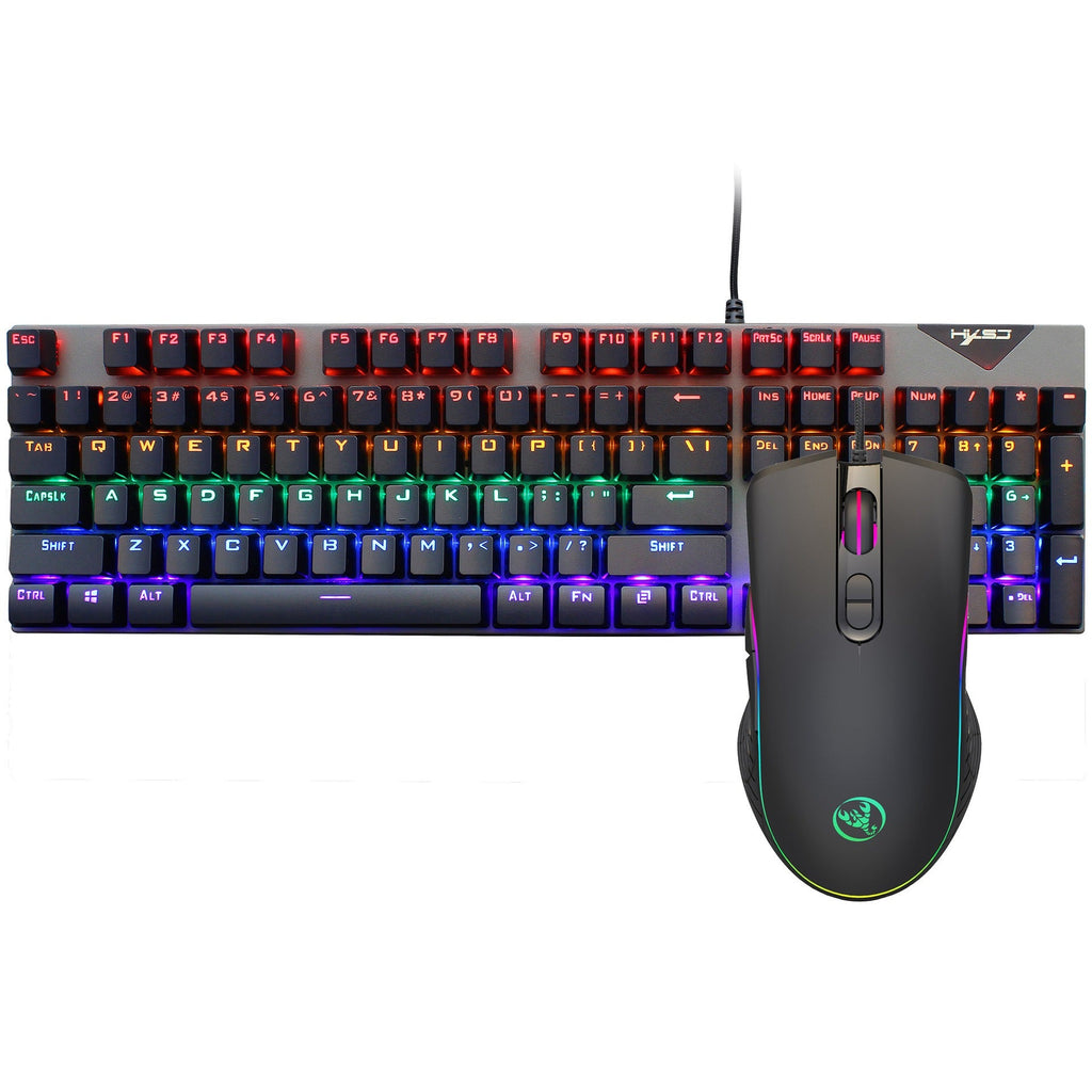 Suspended keycaps with real mechanical feel illuminated RGB keyboard and mouse game 104 keyboard and mouse wired set - V.I.P Digital Presence