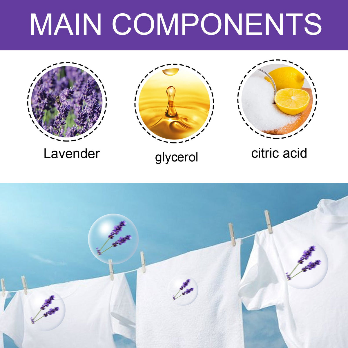 Lavender Laundry Perfume Beads, Laundry Decontamination Protective Clothing Soft Lasting Fragrance Beads