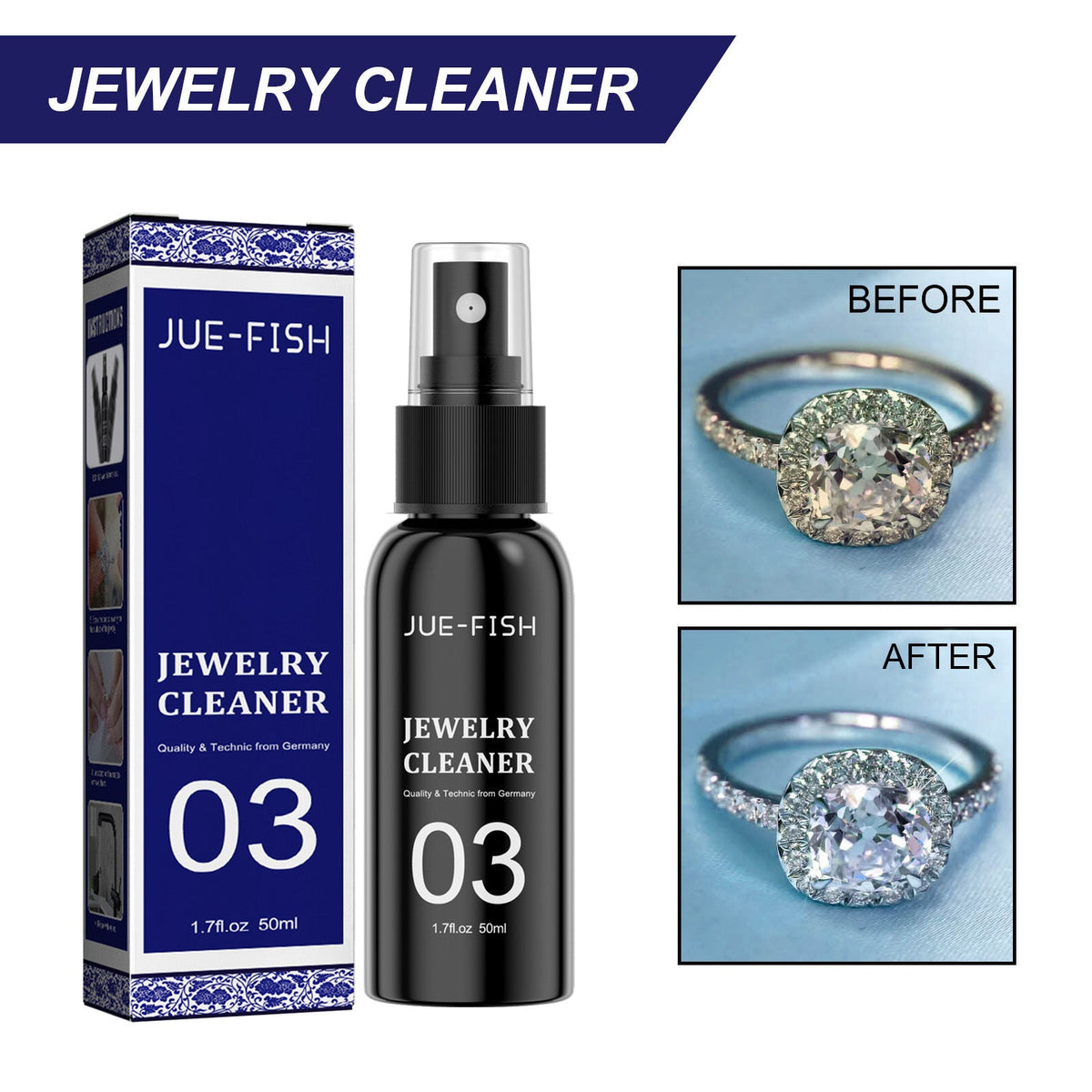 Jewelry Cleaner Clean Diamond Ring Necklace Gold Cleaner Rust Removal Ash Removal Cleaner