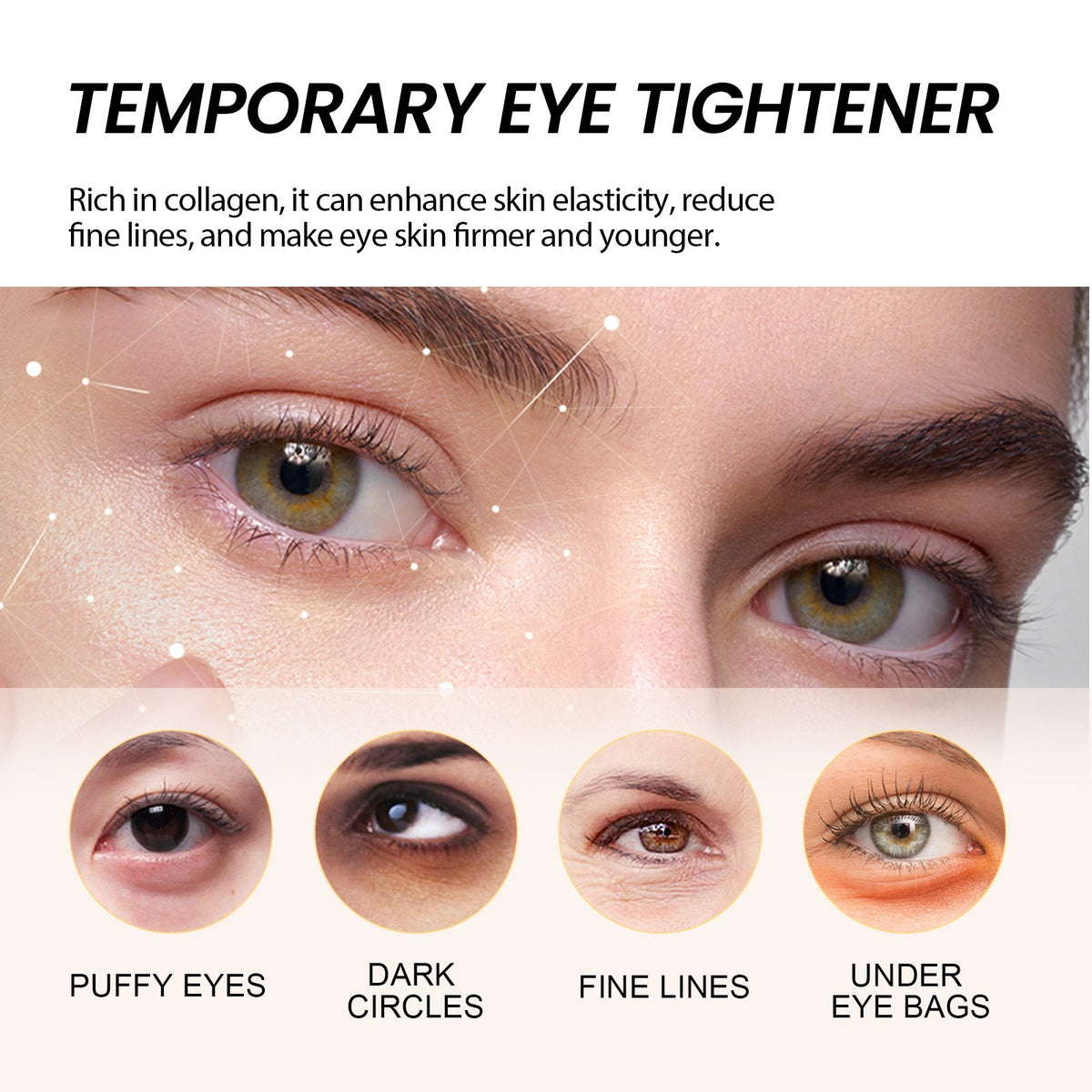 Temporary Eye Tightener, Dilute Fine Lines Eye Bag Dark Circle Law Grain Crow's Feet Moisturize Eye Skin