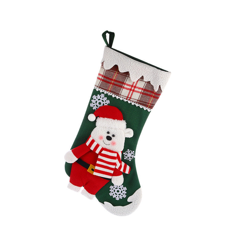 Christmas Day Decoration Cartoon Old Man Elk Snowman Window Decoration Cute Home Christmas Style Gift Bag Hanging Socks
