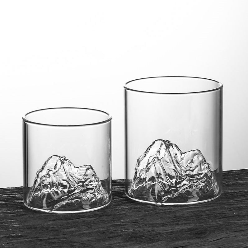 Mountain viewing cup China-Chic style glass transparent household tea cup hot water resistant cup creative Fuji Mountain Tibetan Cup