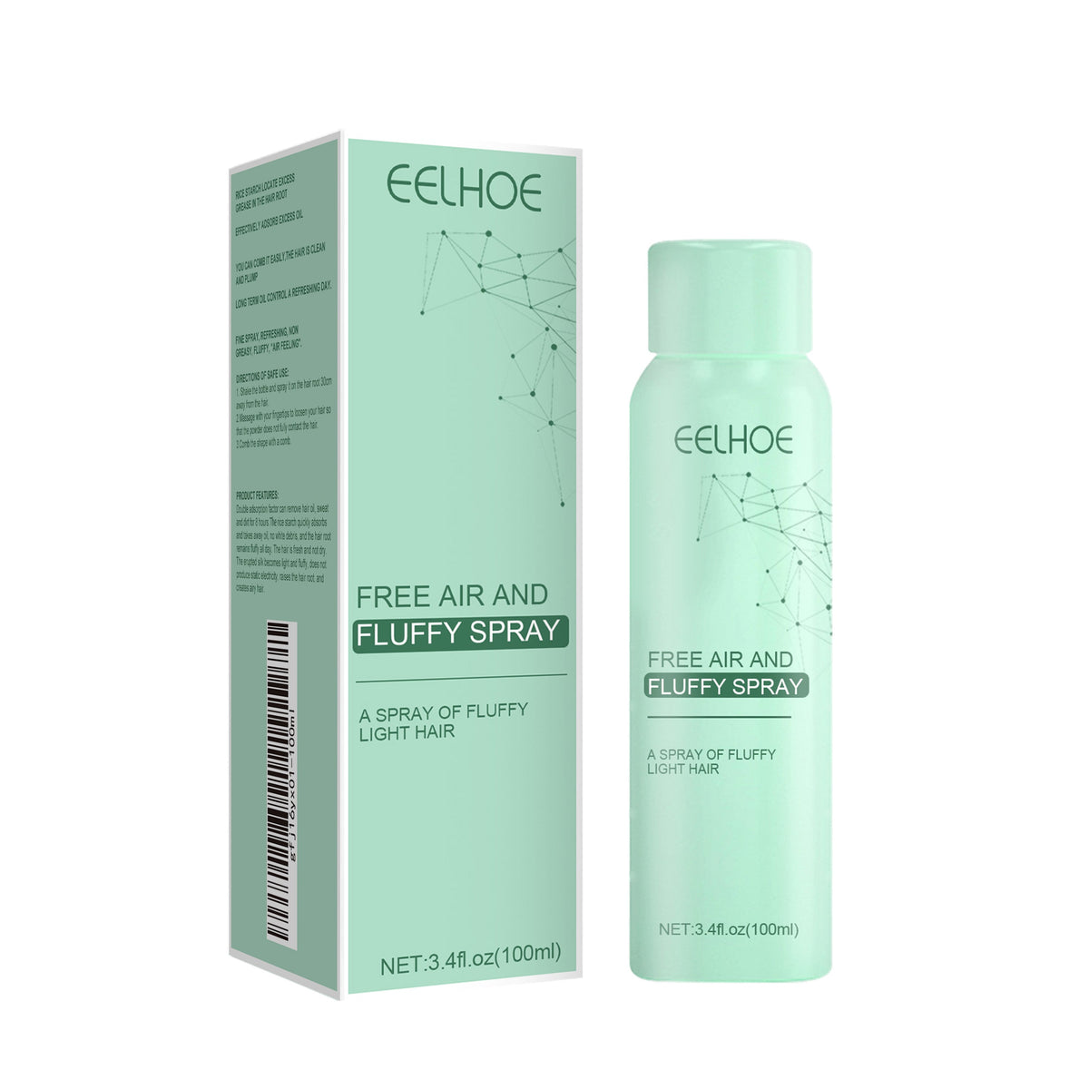 No-Wash Dry Hair Spray, Air Fluffiness Remove Oil Dry And Cool Shampoo-free Dry Hair Agent