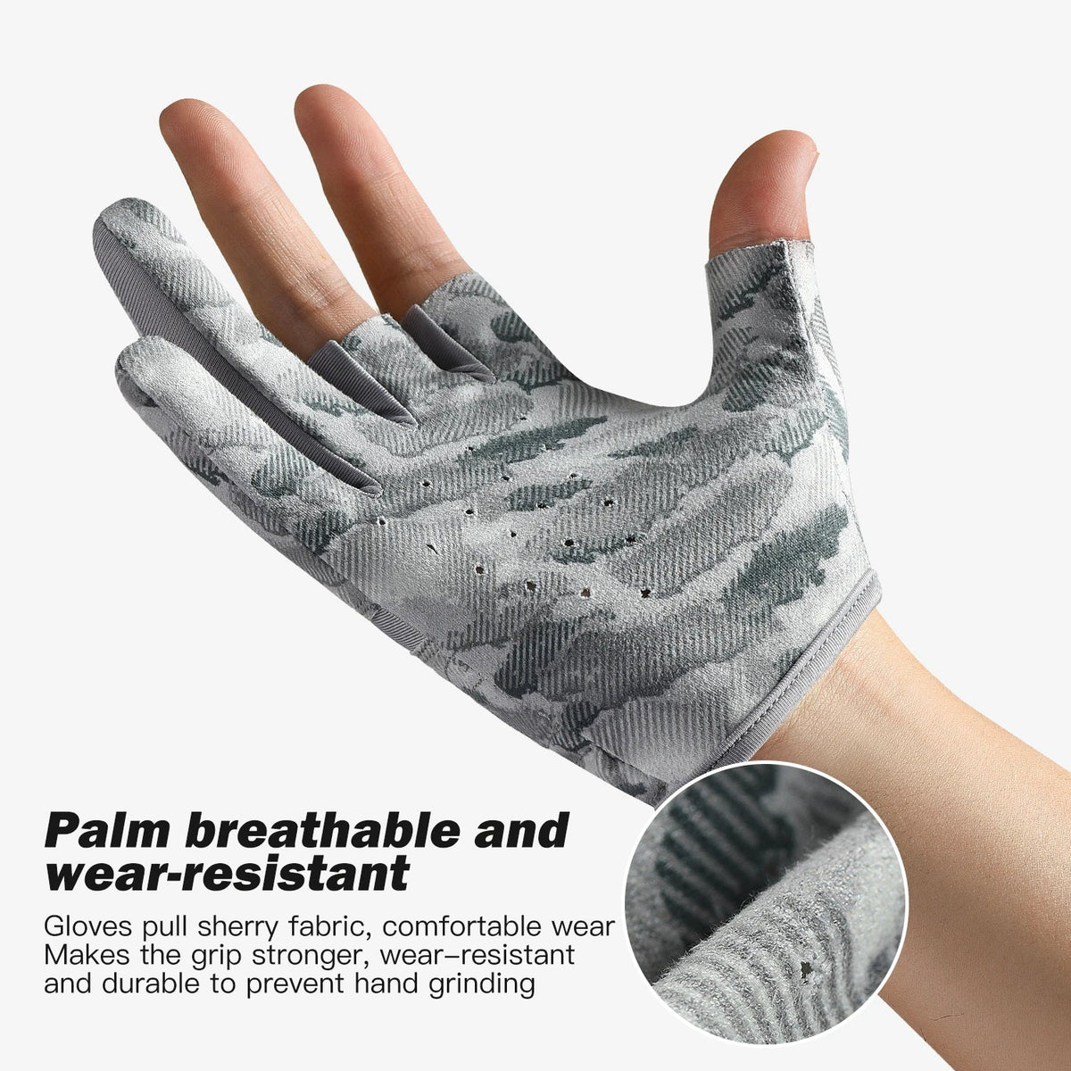 Outdoor fishing equipment - thin comfortable breathable leak proof 3-finger lure fishing gloves