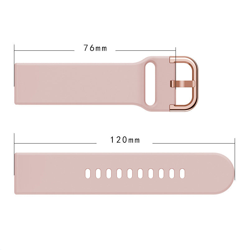 Suitable for Samsung Galaxy Watch Active2 Solid Color Silicone Strap 20/22mm Universal Strap