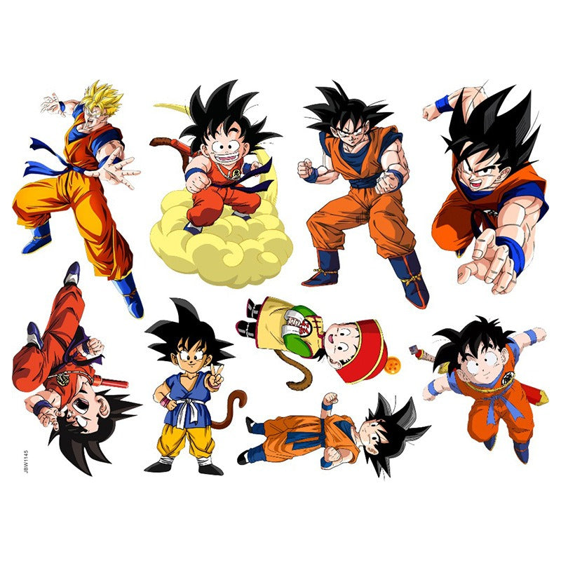 Dragon Ball Wall Sticker Wukong Saiya Decorative Painting Children's Room PVC Decorative Cartoon Sticker