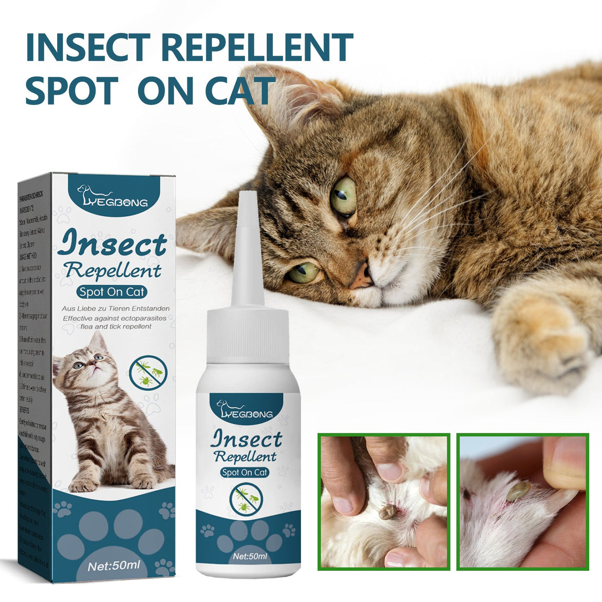 Pet Anti-Flea Tick Agent, External Deworming Skin Cleaning Tick Drops For Cats And Dogs