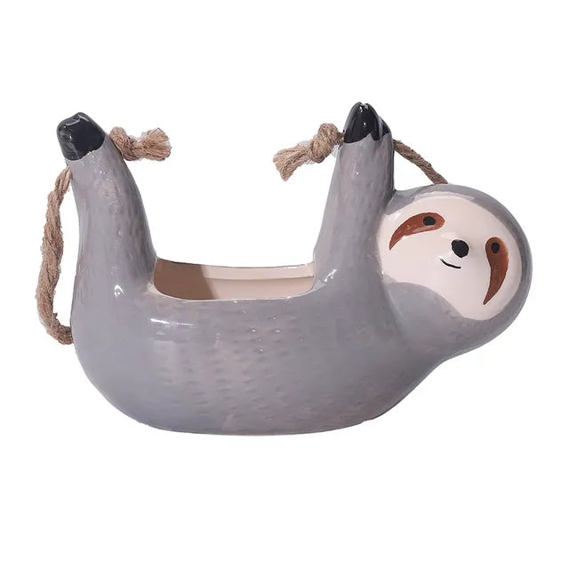 1Pcs Ceramic Hanging Plant Pots Scindapsus Chlorophytum Hanging Flower Basket Flower Pot Cartoons Animal Vase Garden Decoration - V.I.P Digital Presence