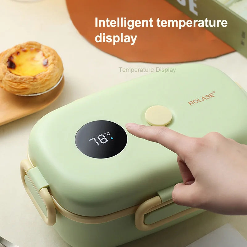 New Smart LCD Temperature Digital Display Insulated Lunch Box Portable Electric Lunch Box Lunch Box Suitable for Outdoor Travel