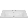 30" Single Bathroom Vanity Top with White Basin  3-Faucet Holes  Ceramic White - V.I.P Digital Presence