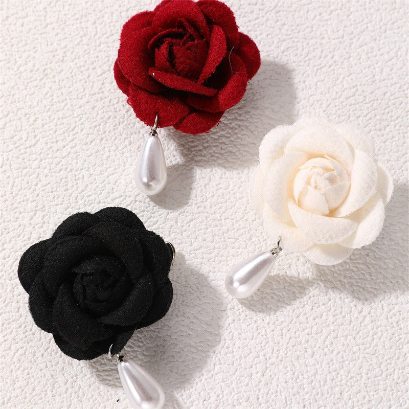 Flower pearl brooch female fashion camellia wedding dress decoration female jewelry