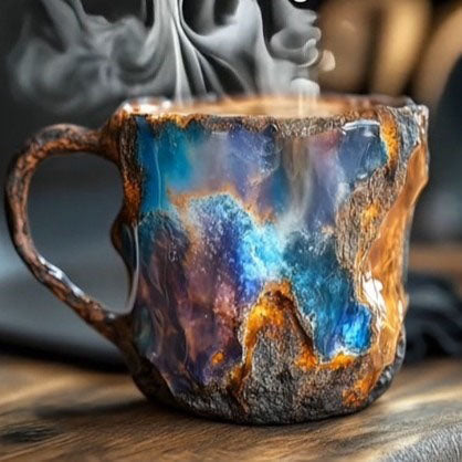 Imitation mineral resin crystal coffee cup - V.I.P Digital Presence