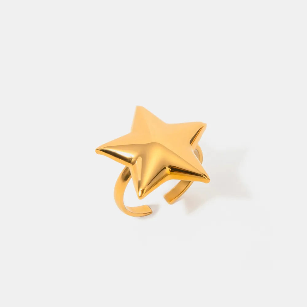 18K Gold-Plated Stainless Steel Star Ring - V.I.P Digital Presence