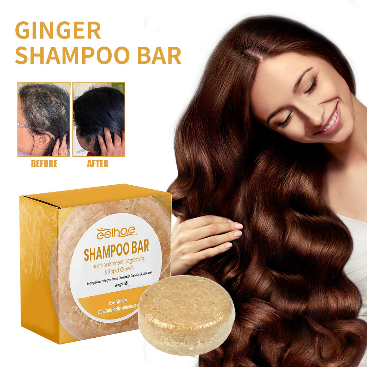 Shampoo Bar, Solid Hair Tight Hair Anti-Loss Soft Repair Hair End Dry Damaged Shampoo Soap