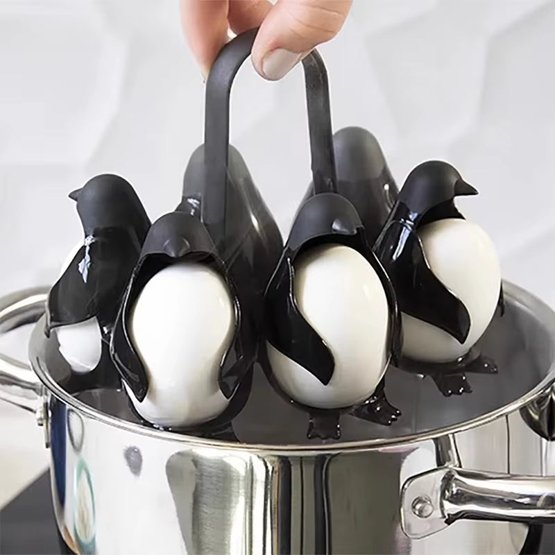 Penguin - Shaped Egg Cooker   Multifunctional Egg Cooker & Fridge Storage Holder