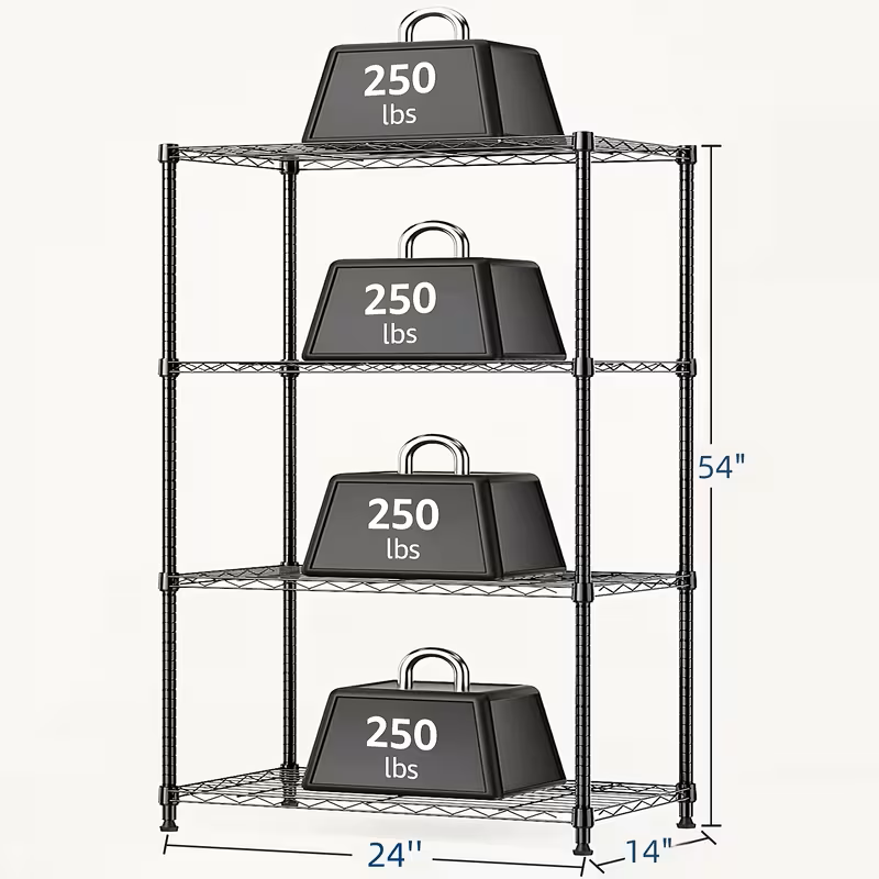 3/4/5/6/7/8 Tier Storage Shelves-Adjustable Wire Shelving Rack-Multi Sizes