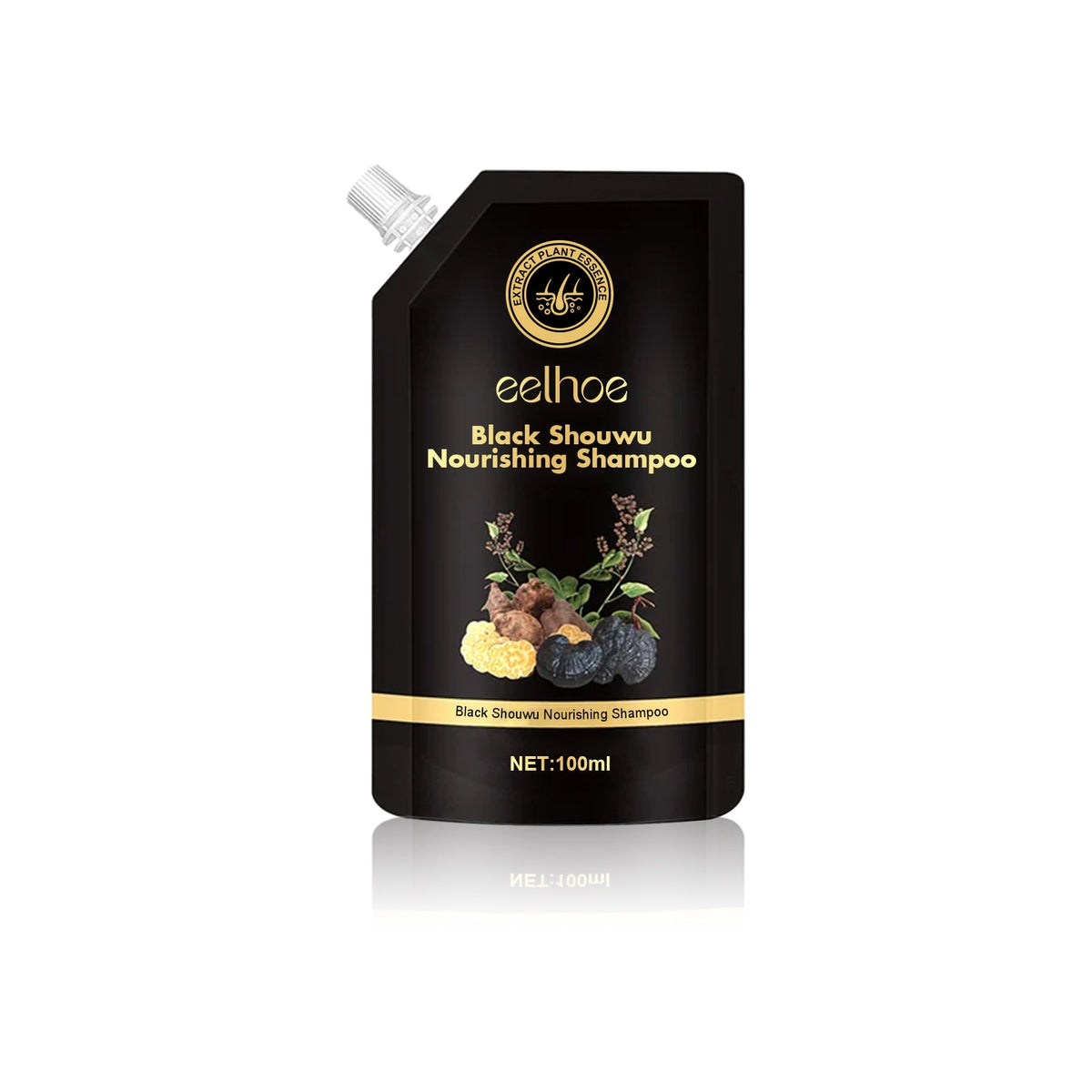 Black Ganoderma Multiflorum Shampoo Natural Black Hair Thick Moisturizing Scalp Soft Wash