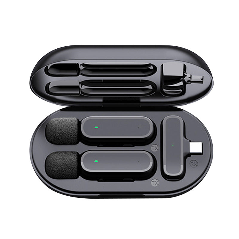 K61 wireless microphone lavalier with charging chamber video capture Tiktok live broadcast noise reduction mini microphone - V.I.P Digital Presence
