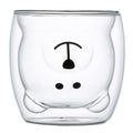 High borosilicate colored glass milk cup, cute bear shaped double-layer glass coffee cup, juice cup, beverage cup - V.I.P Digital Presence