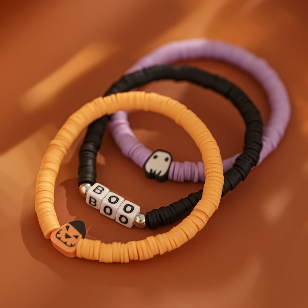 Halloween Soft Ceramic Elastic Bracelet Set Dark Wind Pumpkin Head Letter Bracelet - V.I.P Digital Presence