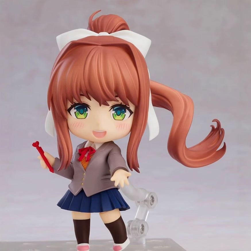 Q-version Clay Man Heartbeat Literary Department Monica Face Changing Mobile Anime Handmade Model Doll