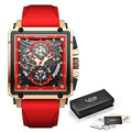Lige New Men's Watch Square Multifunction Chronograph 30M Waterproof Watch - V.I.P Digital Presence