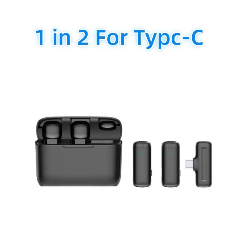Charging case wireless lavalier microphone 1-to-2 live broadcast 2.4G noise cancelling microphone - V.I.P Digital Presence