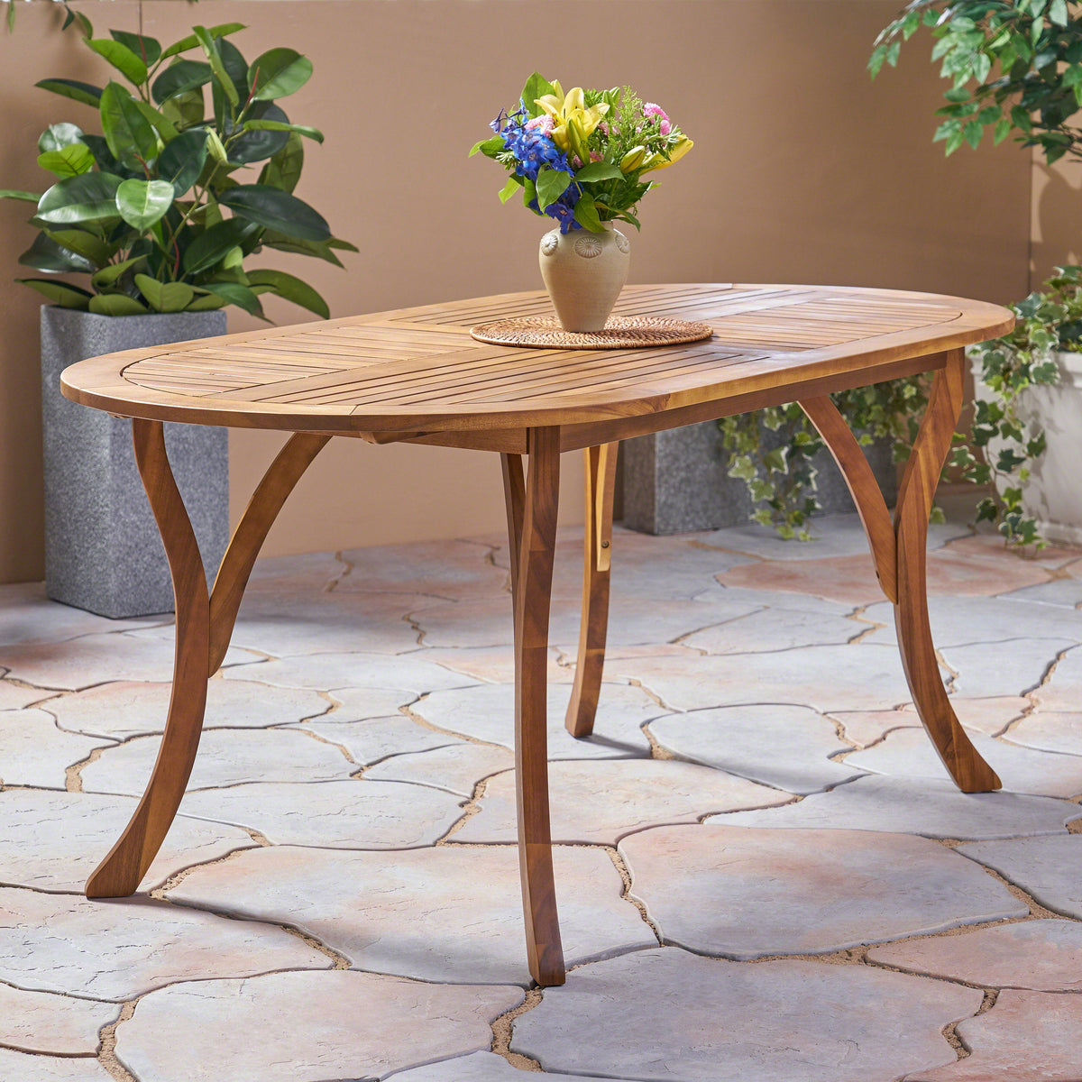 Acacia Wood 70" Dining Table - V.I.P Digital Presence