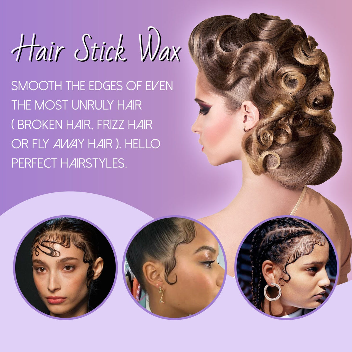 Hair Wax Stick, Long Lasting Hair Setting Smoothing Frizzy Small Broken Hair Natural Luster Solid Hair Oil Bar