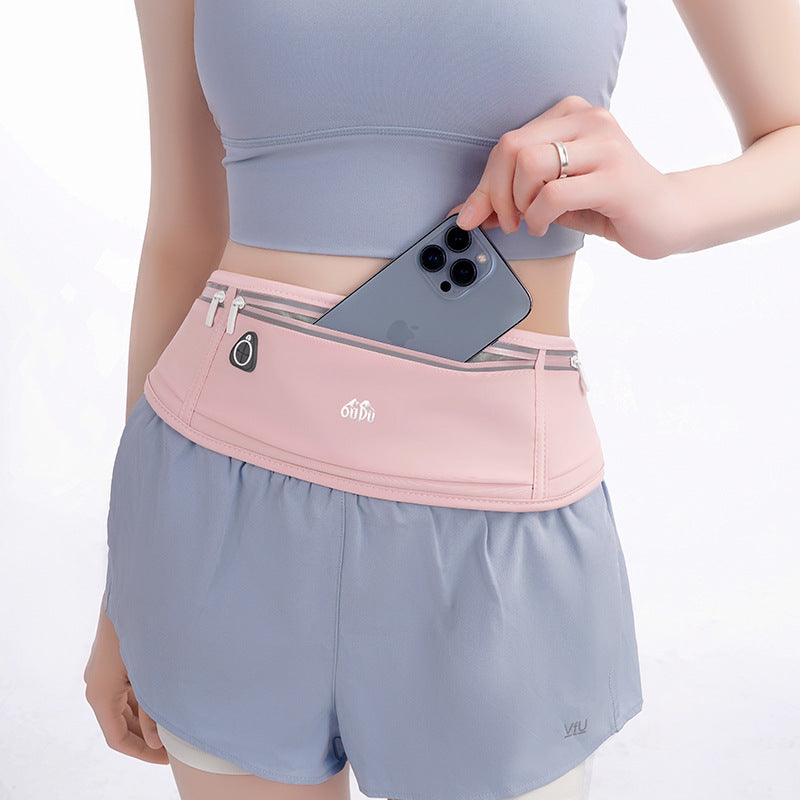 "Outdoor Sports Waist Pack, Large Capacity Waterproof Mobile Phone Pouch, Unisex Running Fitness Elastic Waist Bag"