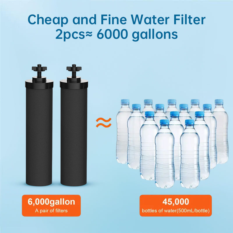 Compatible Replacement Filter for Berkey Countertop Water Purification System - BB9 - 2 Activated Carbon Water Filter Cartridge