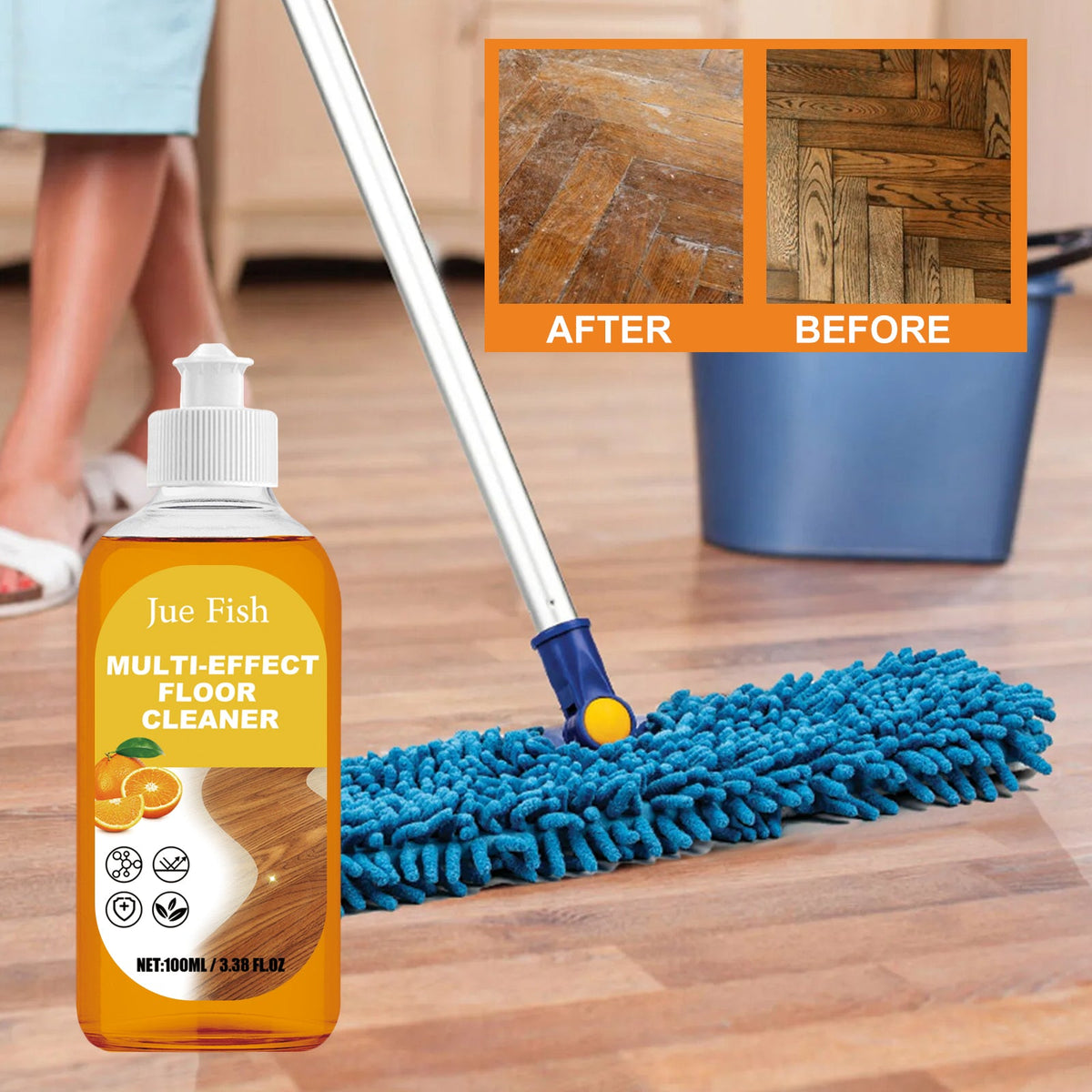 Multi-Effect Floor Cleaner, Gently Clean Floor Tiles Wooden Furniture Stubborn Dirt Stains